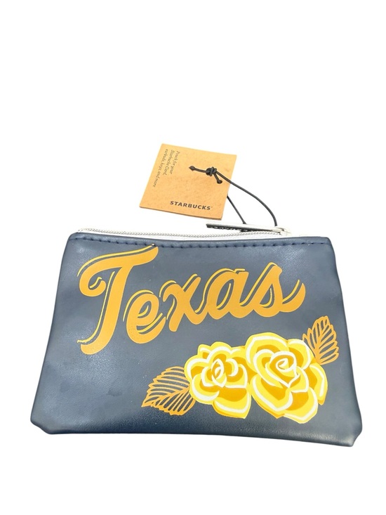 Starbucks Handbags - Starbucks Texas Floral Zip Pouch - Navy and Yellow
